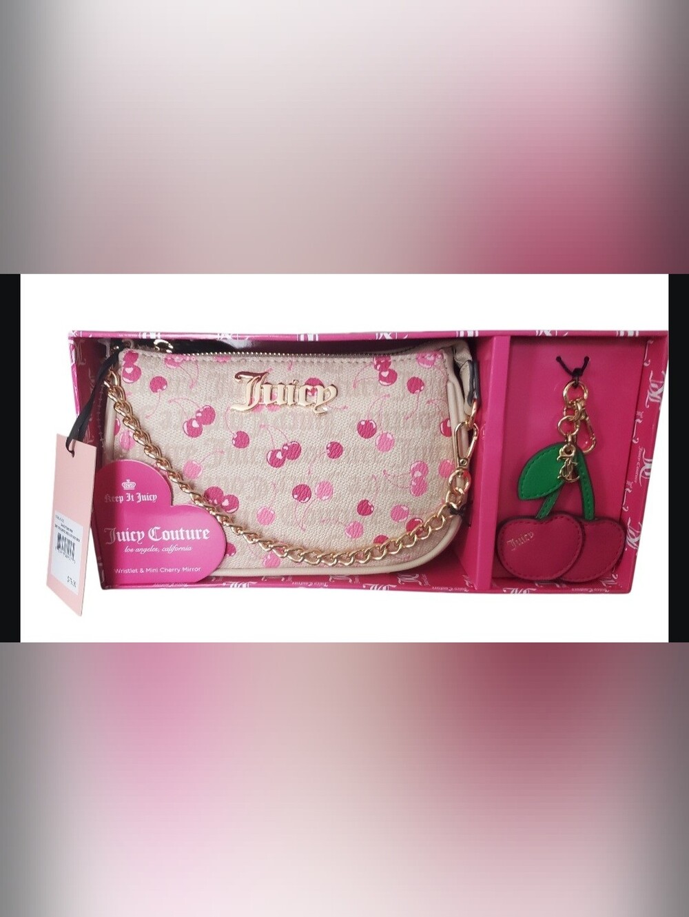 Juicy Couture Cherry Status Convertible Wristlet Set NIB - Picture 3 of 6